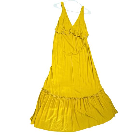 Who What Wear Yellow Ruffle Maxi Size X Small - Picture 6 of 9